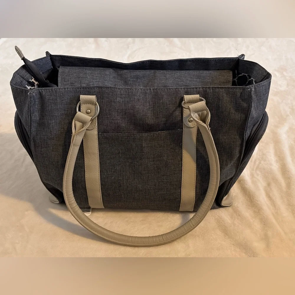 Bananafish Diaper Bag.  New Condition/ Never used.  Light navy and taupe/tan.